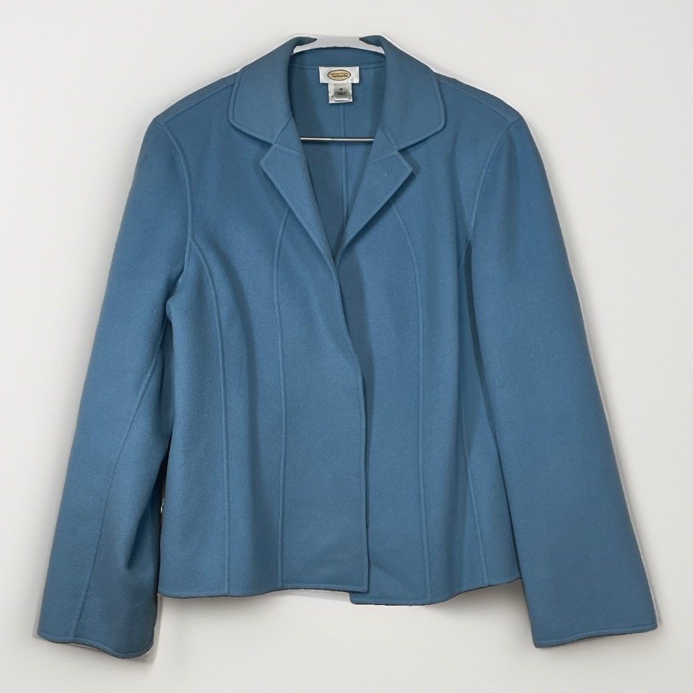 Talbots Size 18 100% Wool Blazer Jacket Made in Korea Shoulder Pads VTG